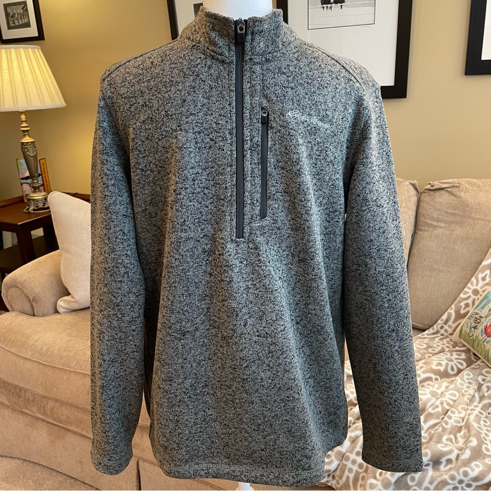 Eddie Bauer Heathered Gray 1/2 zip Fleece Men’s Size M